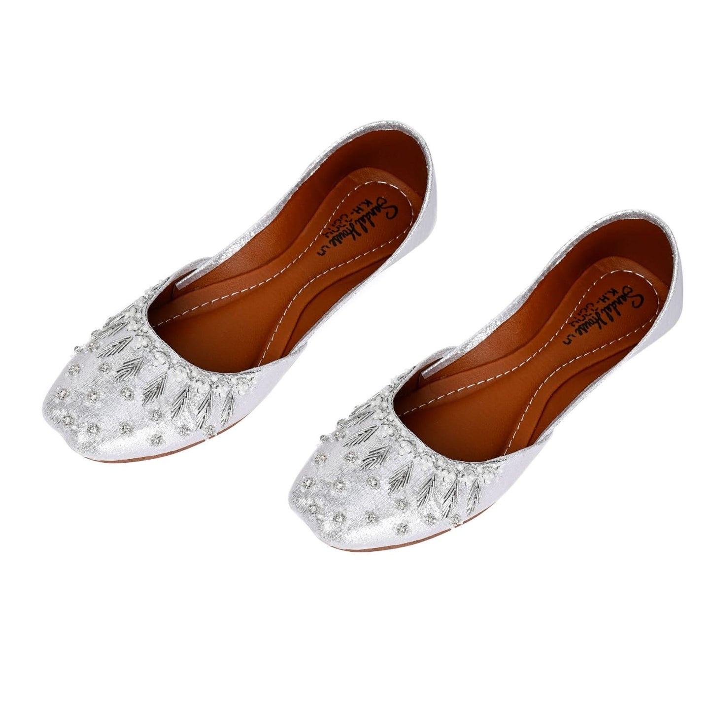 Handmade Womens Pearl and Sequin Khusa Sandals | Ladies Punjabi Jutti Gift For Her | Gold Silver Black By Sandal House