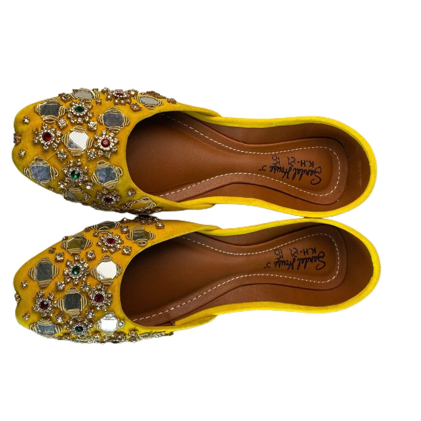 Ladies handmade Pakistani Indian Khusa Sandal | Diamonte and Mirror Punjabi Jutti | Womens wedding shoes | Gift For Her | Mehndi footwear