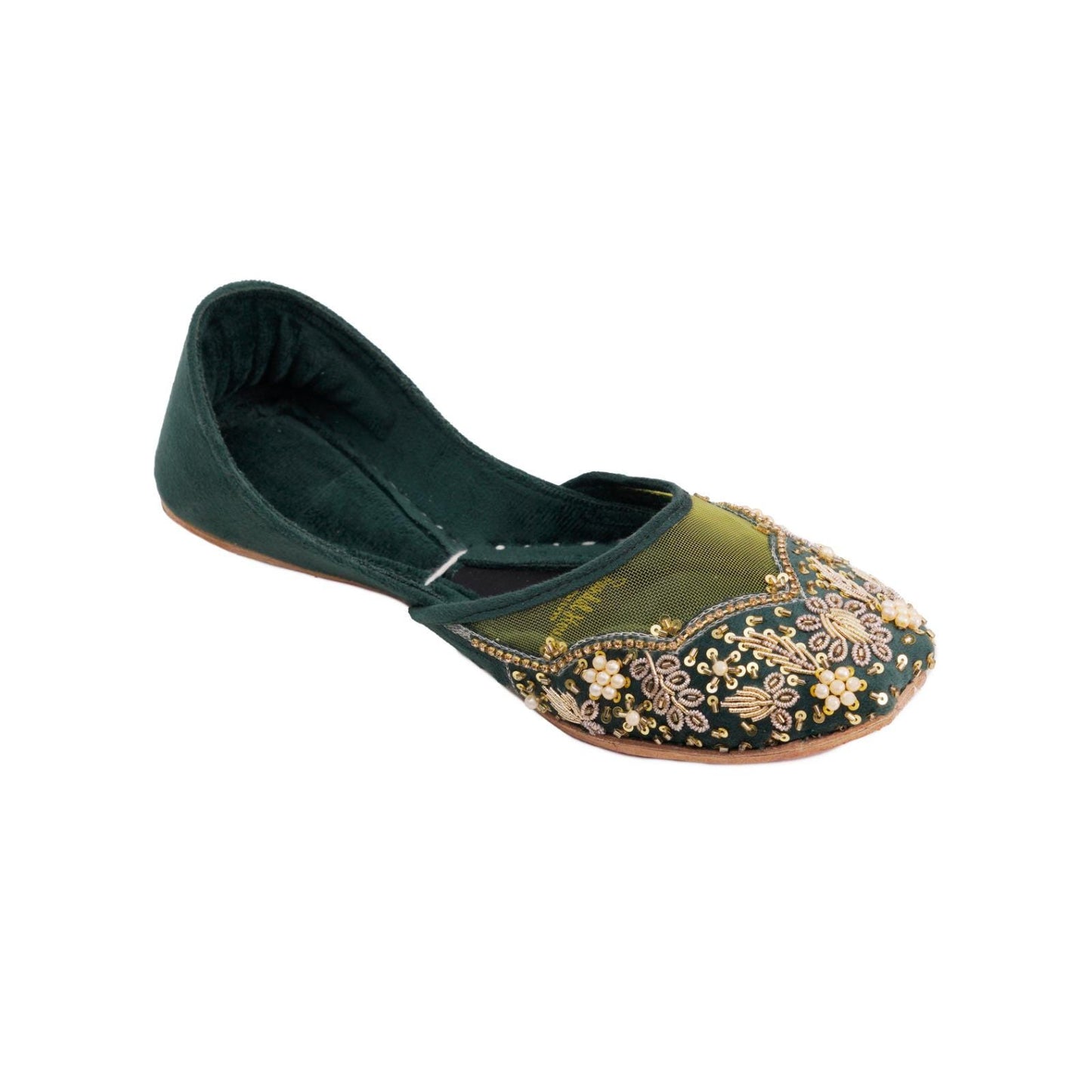 Handcrafted Women's Leather Punjabi Jutti Khusa Sandal | Pakistani Indian Footwear | Wedding Shoes | Gift For Her | Black Green Gold Silver