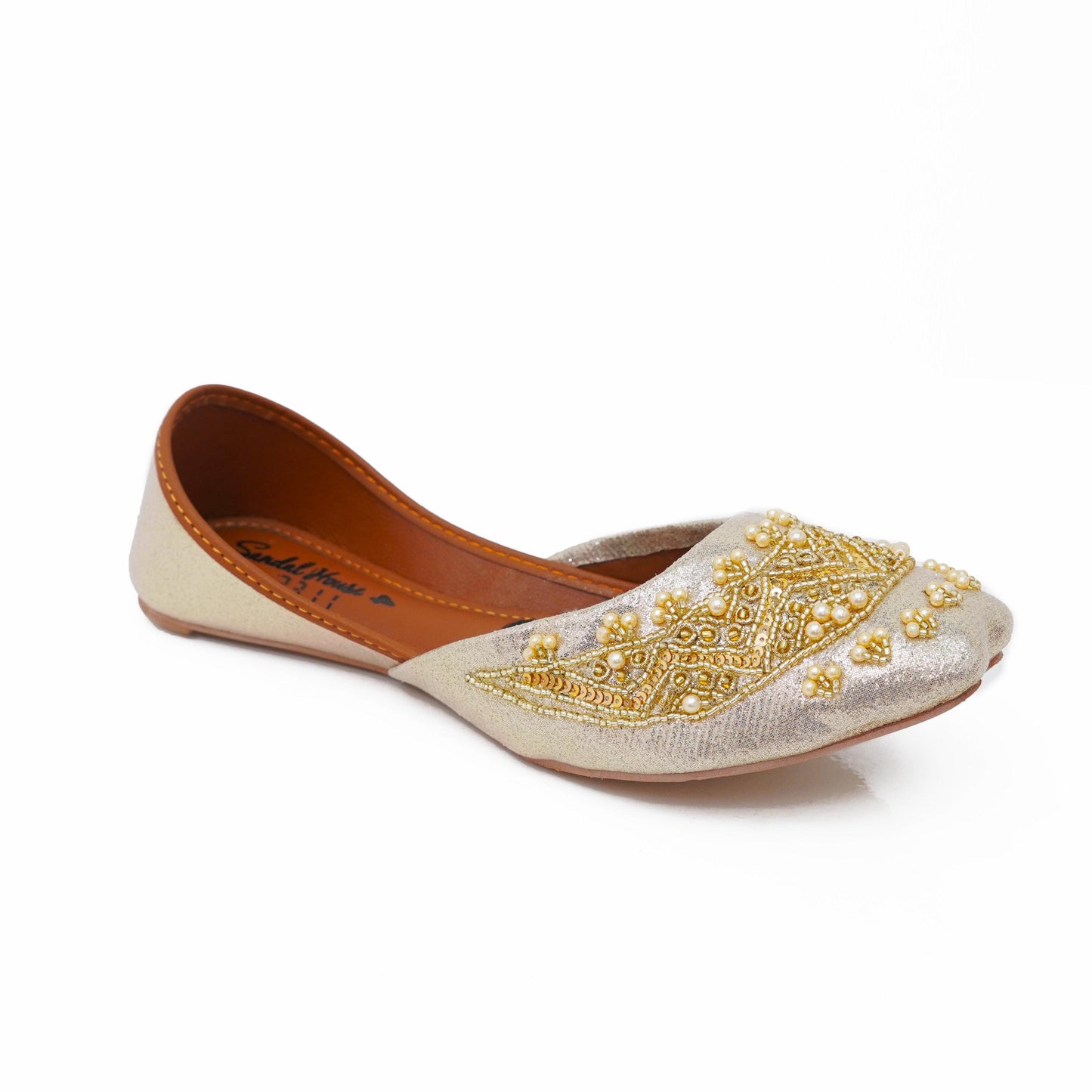 Handmade Ladies Pakistani Indian Khusa Sandal | Sequin and Pearl Punjabi Jutti | Wedding shoes | Gift For Her | Gold Silver Black