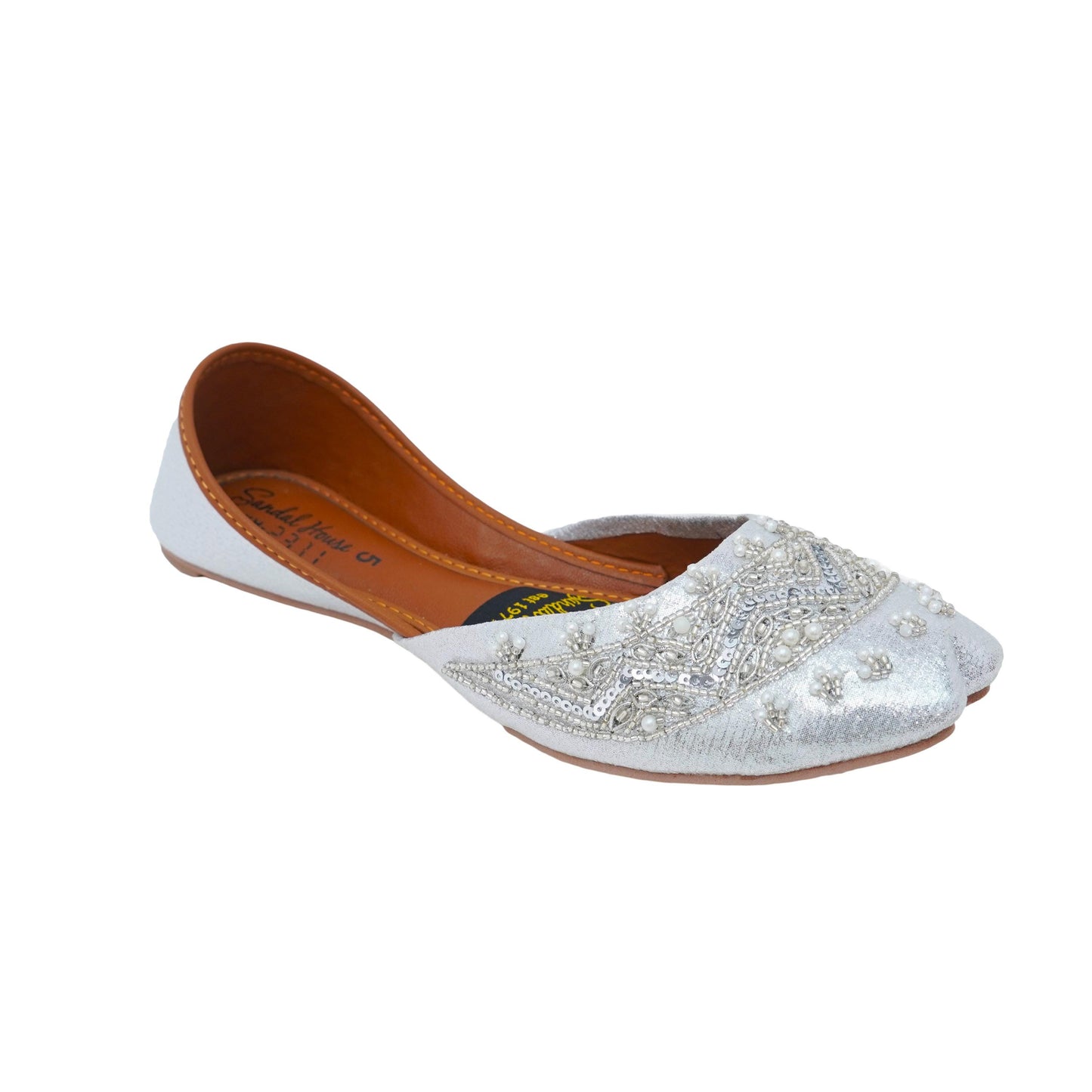 Handmade Ladies Pakistani Indian Khusa Sandal | Sequin and Pearl Punjabi Jutti | Wedding shoes | Gift For Her | Gold Silver Black