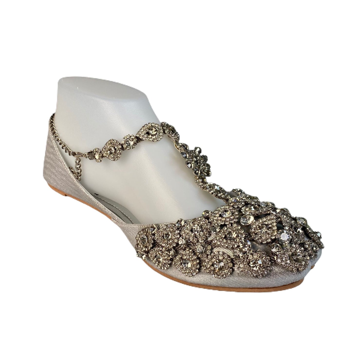 Handmade Bridal Pazaib Khusa Sandal | Womens Punjabi Jutti | Flat Indian Pakistani Anklet Wedding Shoes | gift for her