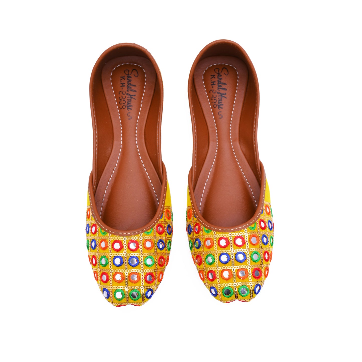 Handmade Punjabi Jutti | Multi Coloured Mirror Design | Traditional Khusa | Mojari Indian Pakistani Shoes | Gift For Her