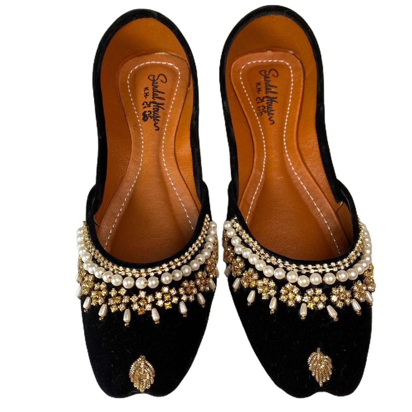 Handmade Ladies Pakistani Indian Khusa Sandal | Diamonte and Pearl Punjabi Jutti | Wedding shoes | Gift For Her | Gold Silver Black Pink