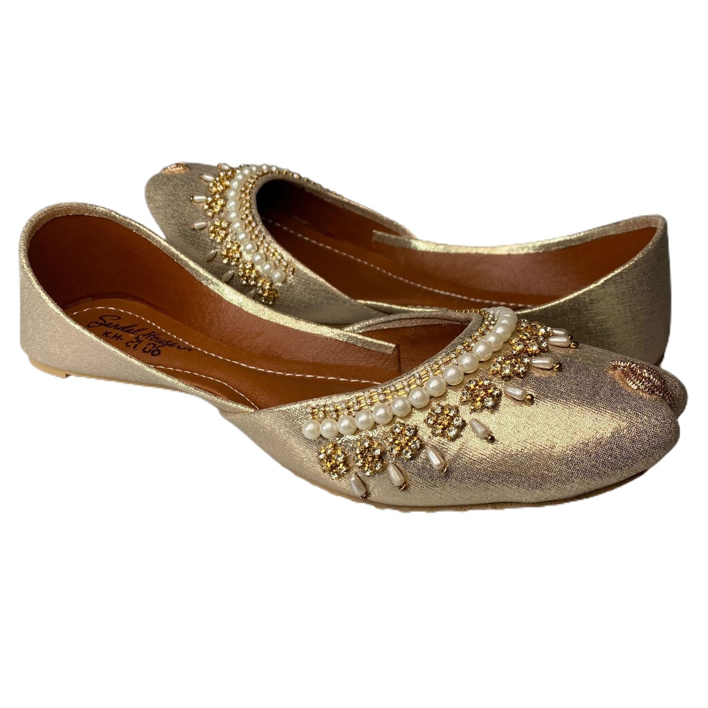 Handmade Ladies Pakistani Indian Khusa Sandal | Diamonte and Pearl Punjabi Jutti | Wedding shoes | Gift For Her | Gold Silver Black Pink