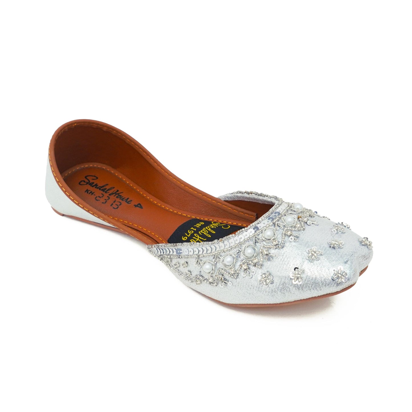 Layla Handmade Ladies Pakistani Indian Khusa Sandal | Sequin and Pearl Punjabi Jutti | Wedding shoes | Gift For Her | Gold Silver Black