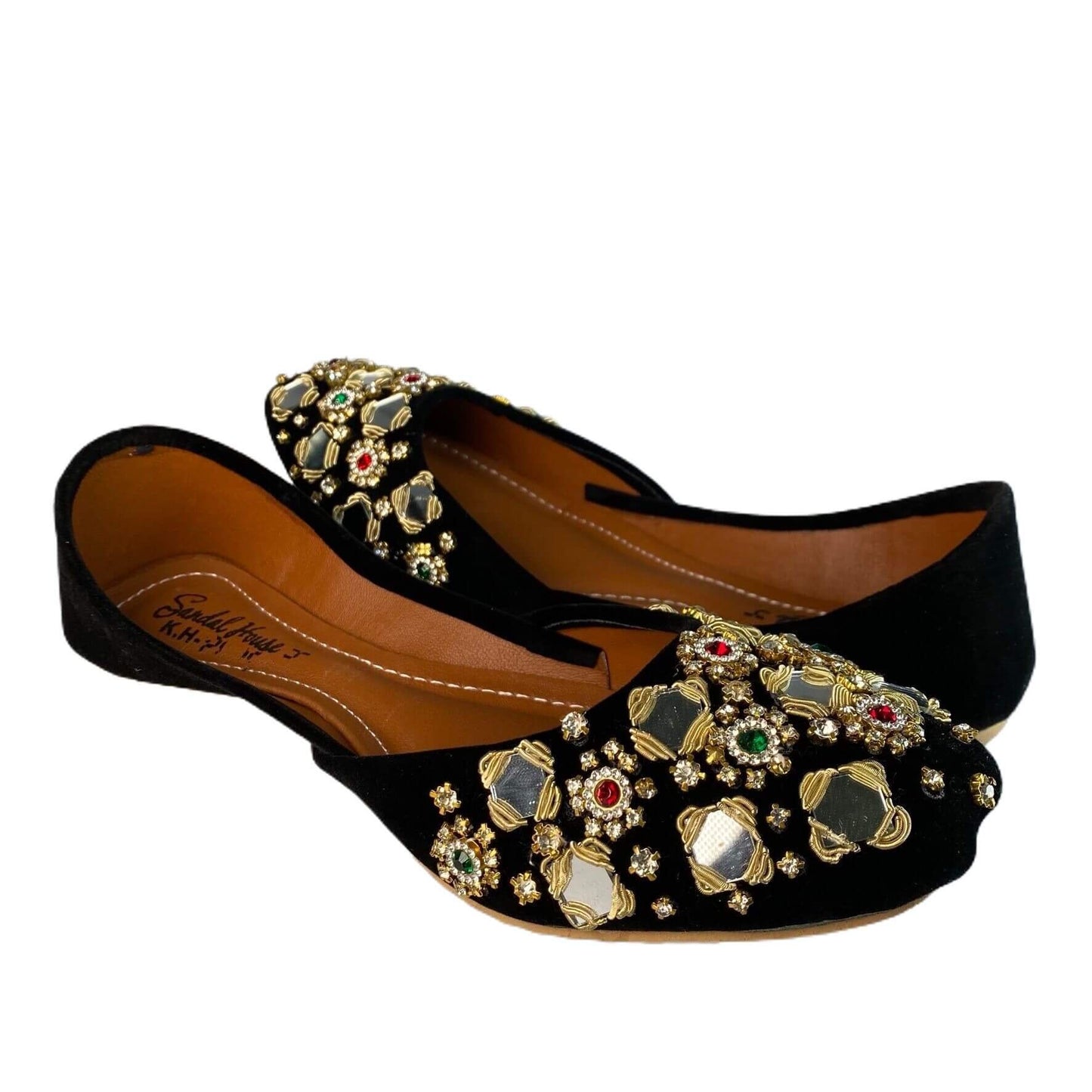 Ladies handmade Pakistani Indian Khusa Sandal | Diamonte and Mirror Punjabi Jutti | Womens wedding shoes | Gift For Her | Mehndi footwear