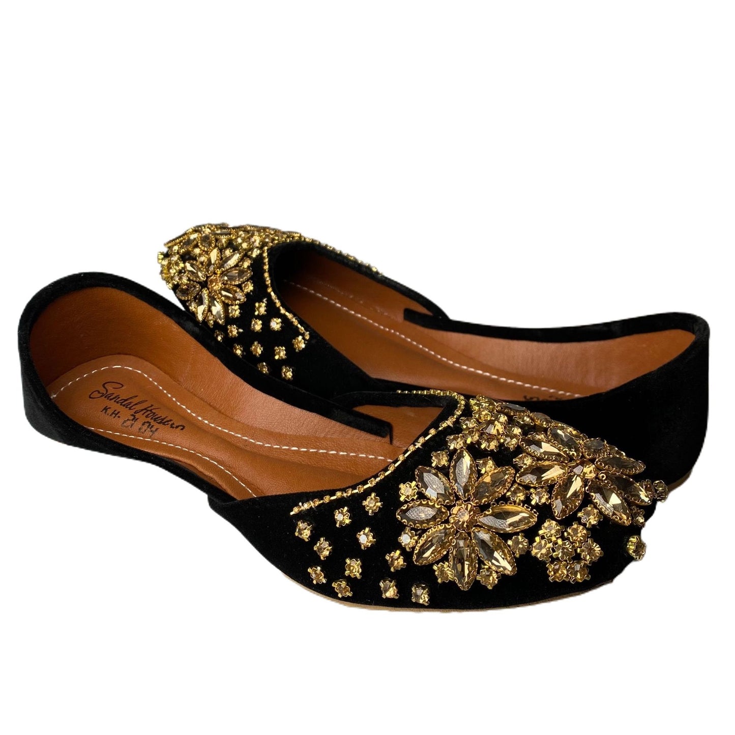 Handmade Womens Pakistani Indian Khusa Sandal | Punjabi Jutti | Wedding shoes | Gift For Her | Hand Sewn | Gold Silver Black
