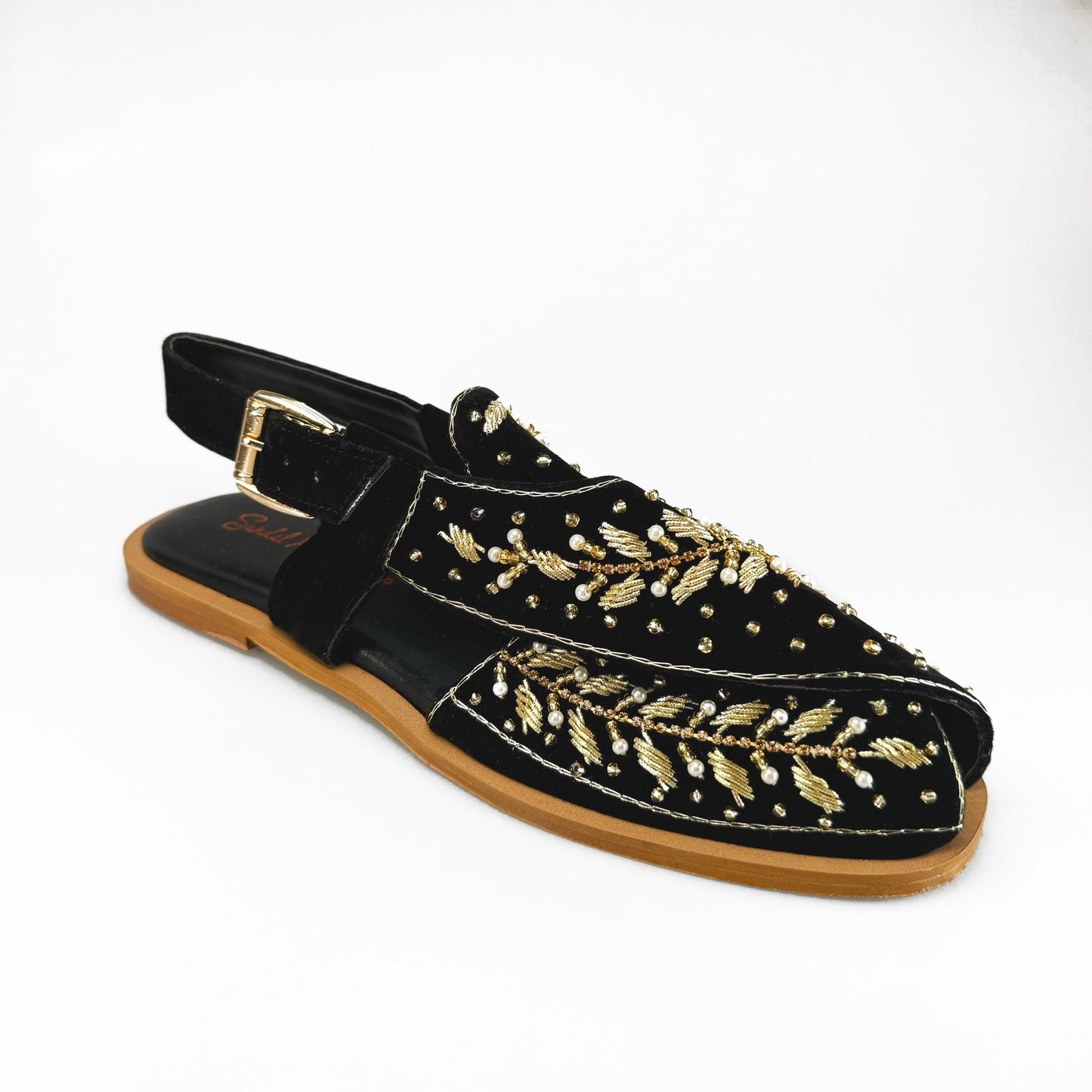 Women’s Traditional Handmade Peshawari Chappal Sandals | Made In Suede | Ladies Footwear | Gift For Her | Black Maroon Blue Indian Pakistani