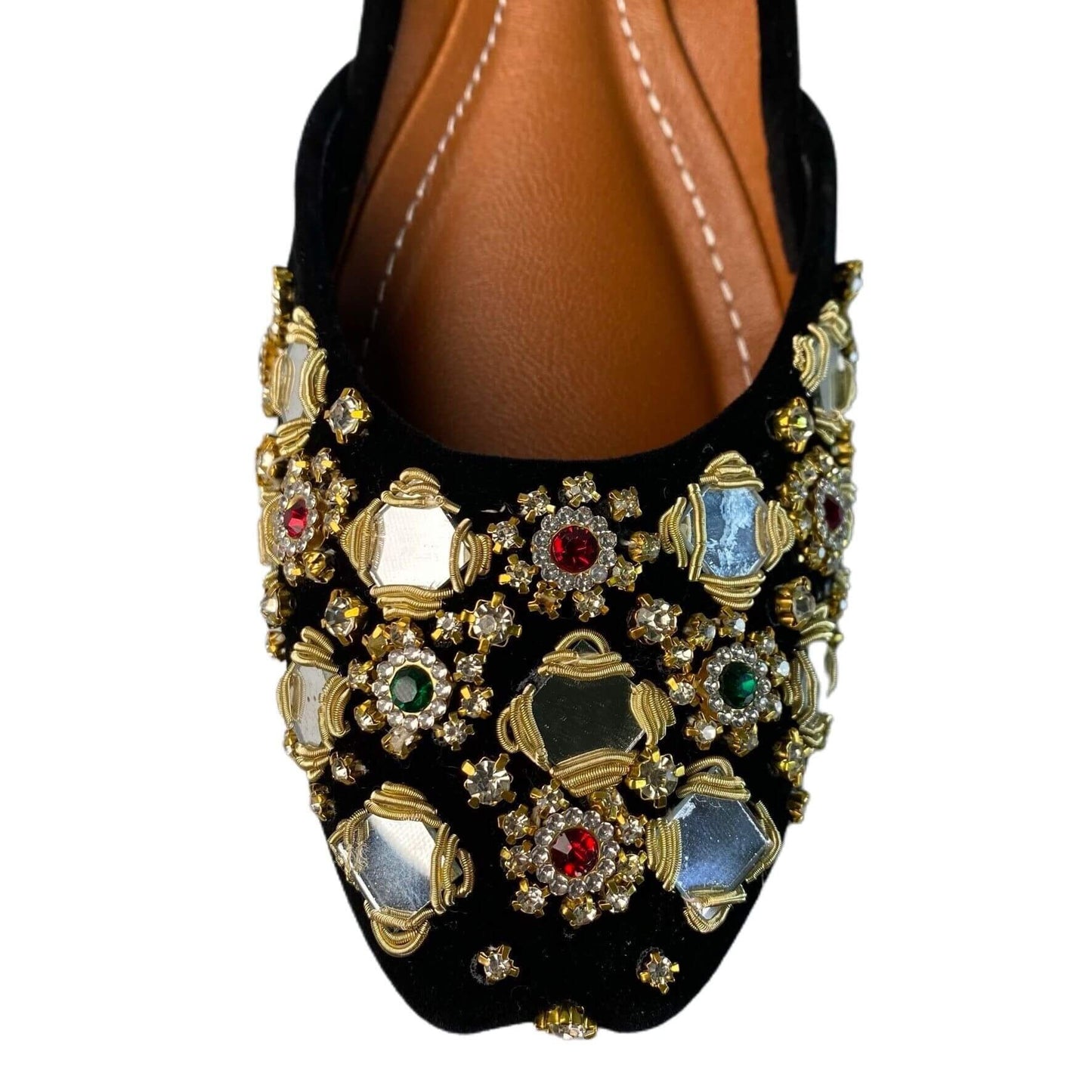 Ladies handmade Pakistani Indian Khusa Sandal | Diamonte and Mirror Punjabi Jutti | Womens wedding shoes | Gift For Her | Mehndi footwear