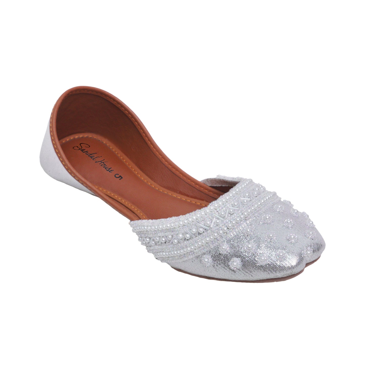 Zeenat Handmade Ladies Pakistani Indian Khusa Sandal | Diamond and Pearl Punjabi Jutti | Wedding Shoes | Gift for her | Gold Silver Black