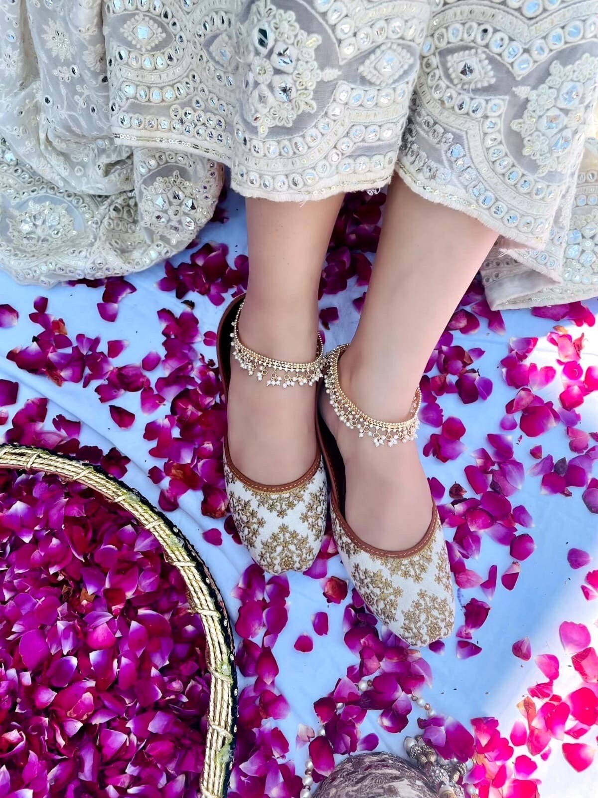 Dahlia Embroidered Handcrafted Women's Punjabi Jutti Khusa Sandal | Pakistani Indian Footwear | Wedding Shoes | Gift For Her |