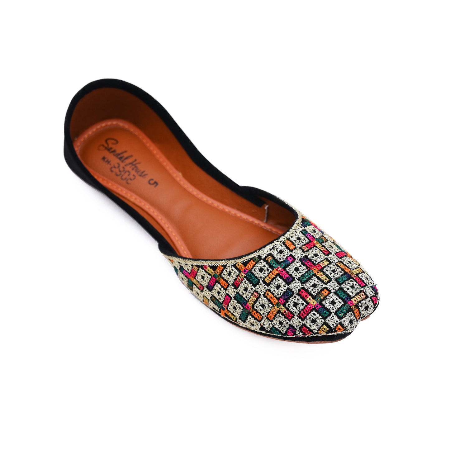 Womens Handmade Multi Coloured Punjabi Mojari Juttis | Ladies Khusa Sandals | Comfortable Foam Insole | Gift For Her | By Sandal House