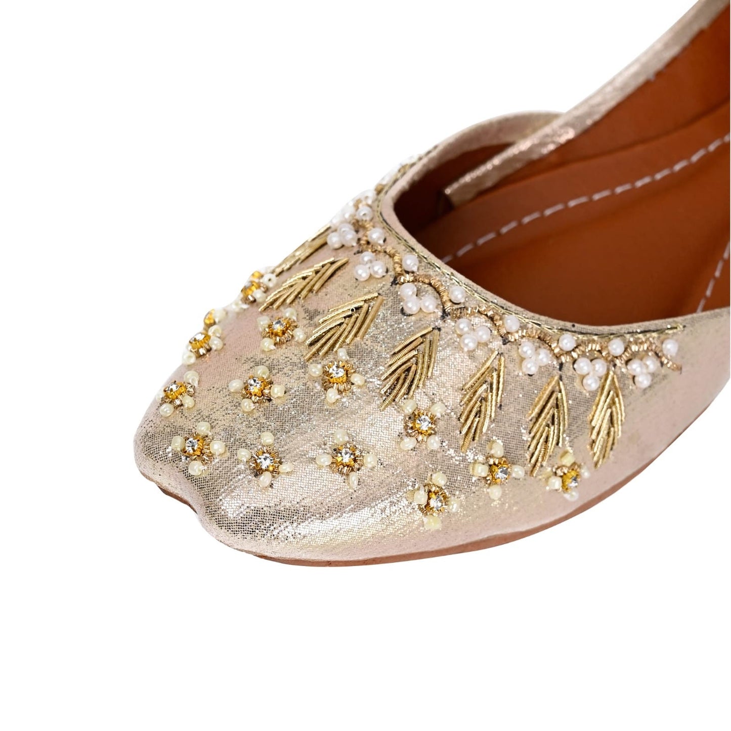 Handmade Womens Pearl and Sequin Khusa Sandals | Ladies Punjabi Jutti Gift For Her | Gold Silver Black By Sandal House