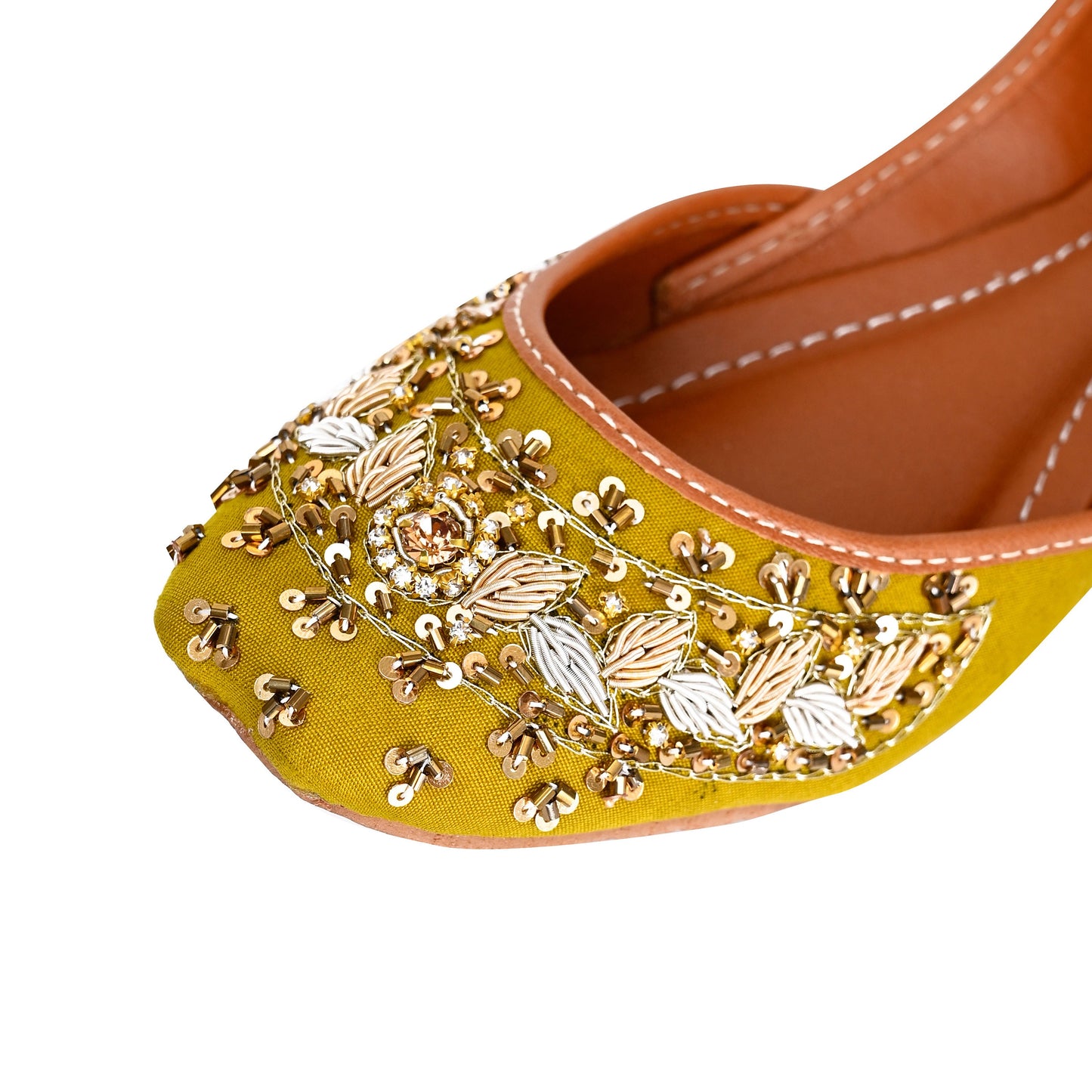 Handcrafted Womens Indian Flat Sequin Khussa Shoes | Cushioned Punjabi Mehndi Wedding Jutti | Black | Olive | Maroon | Raya Punjabi Sandals