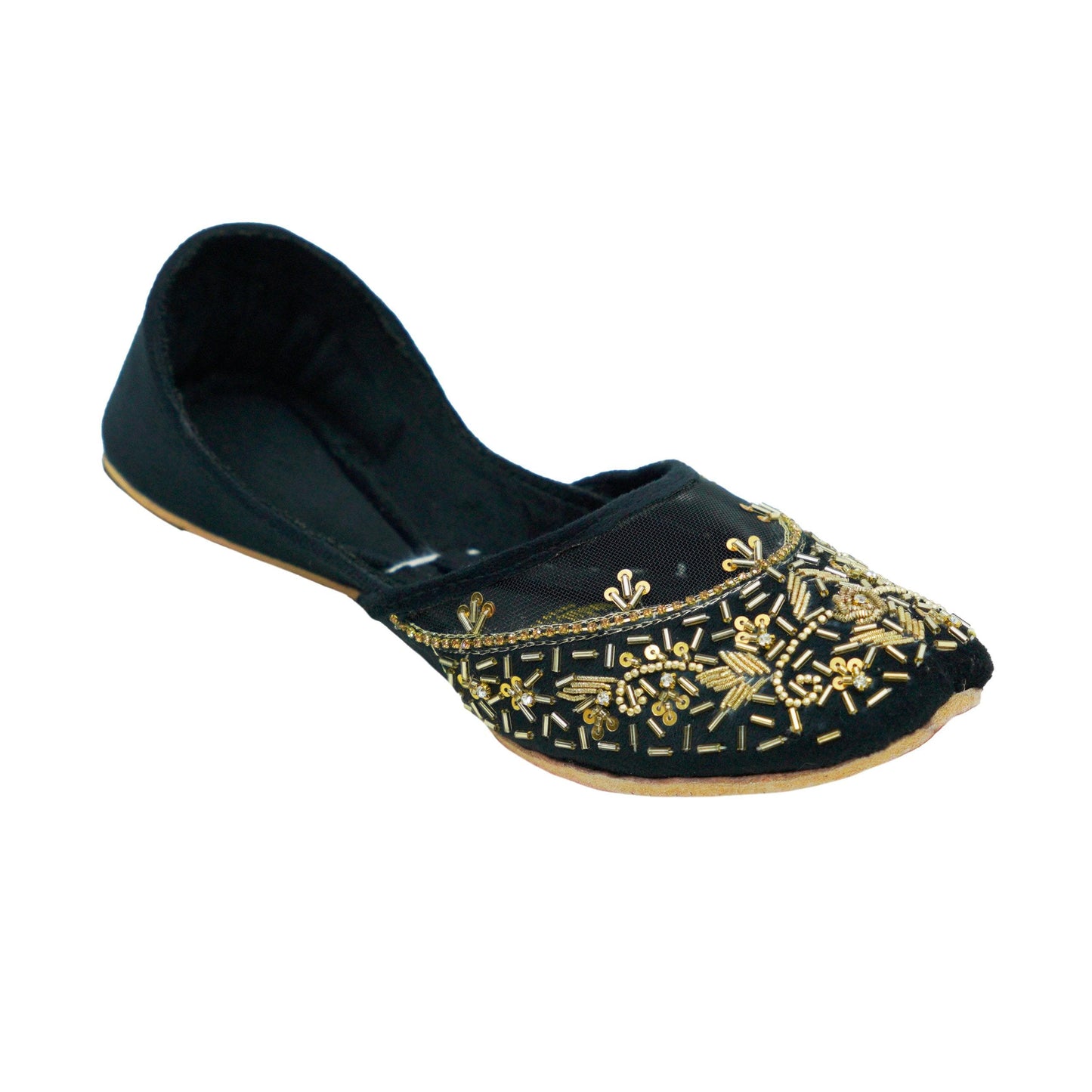 Handcrafted Women's Leather Punjabi Jutti Khusa Sandal | Pakistani Indian Footwear | Wedding Shoes | Gift For Her | Black Green Gold Silver