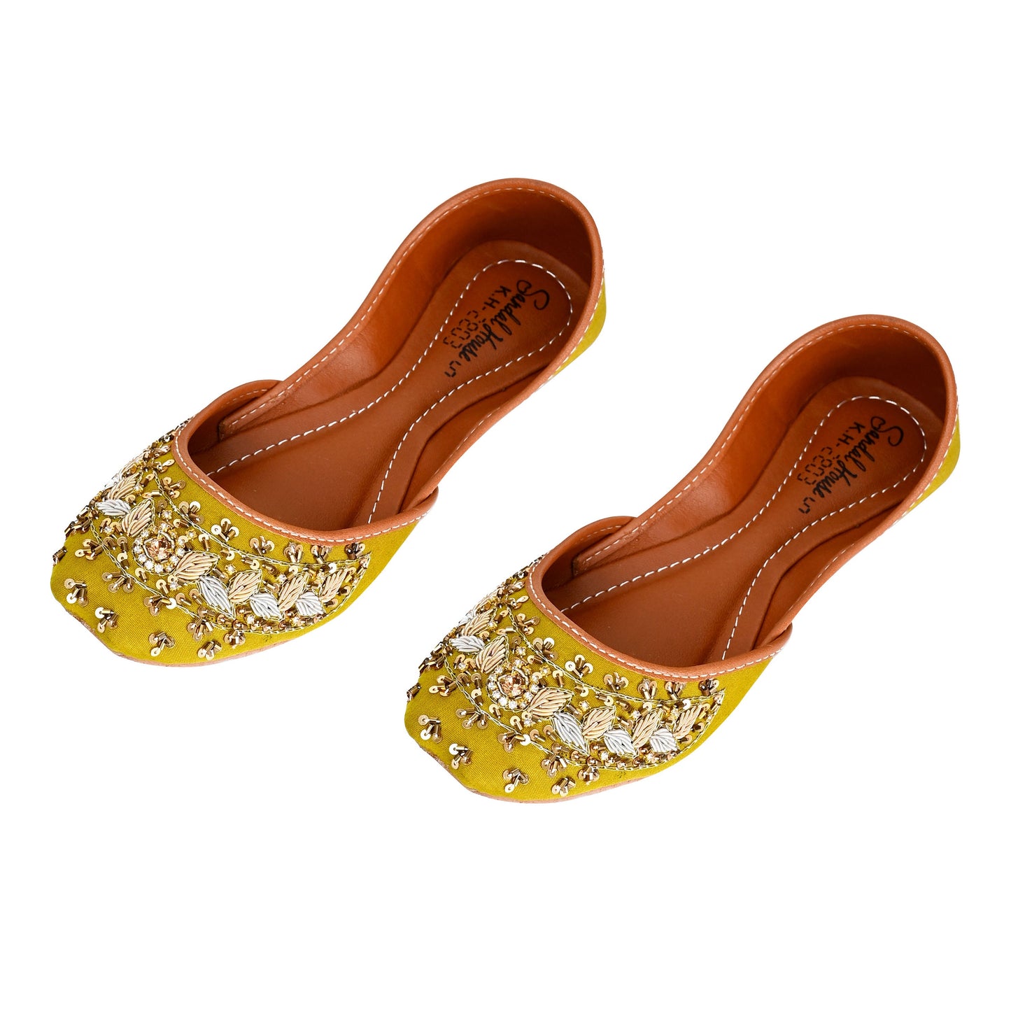 Handcrafted Womens Indian Flat Sequin Khussa Shoes | Cushioned Punjabi Mehndi Wedding Jutti | Black | Olive | Maroon | Raya Punjabi Sandals