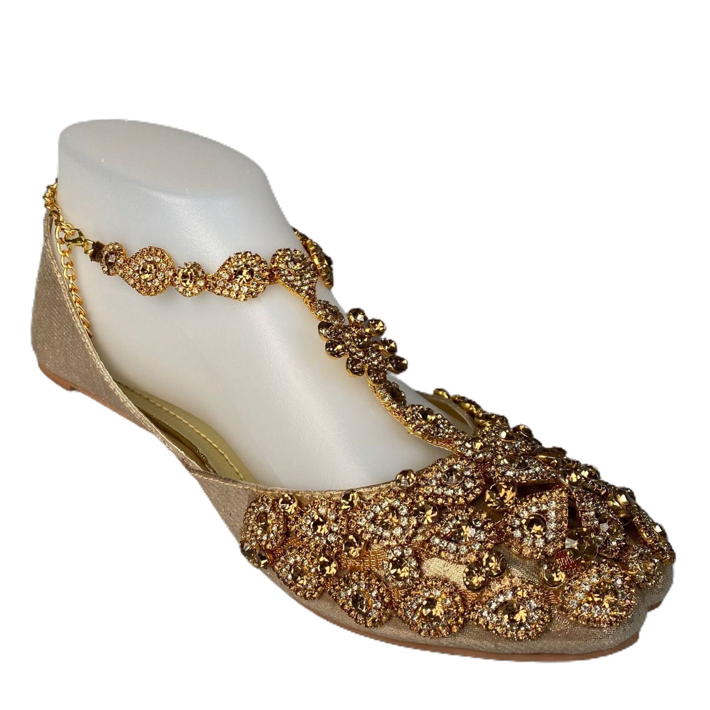 Handmade Bridal Pazaib Khusa Sandal | Womens Punjabi Jutti | Flat Indian Pakistani Anklet Wedding Shoes | gift for her