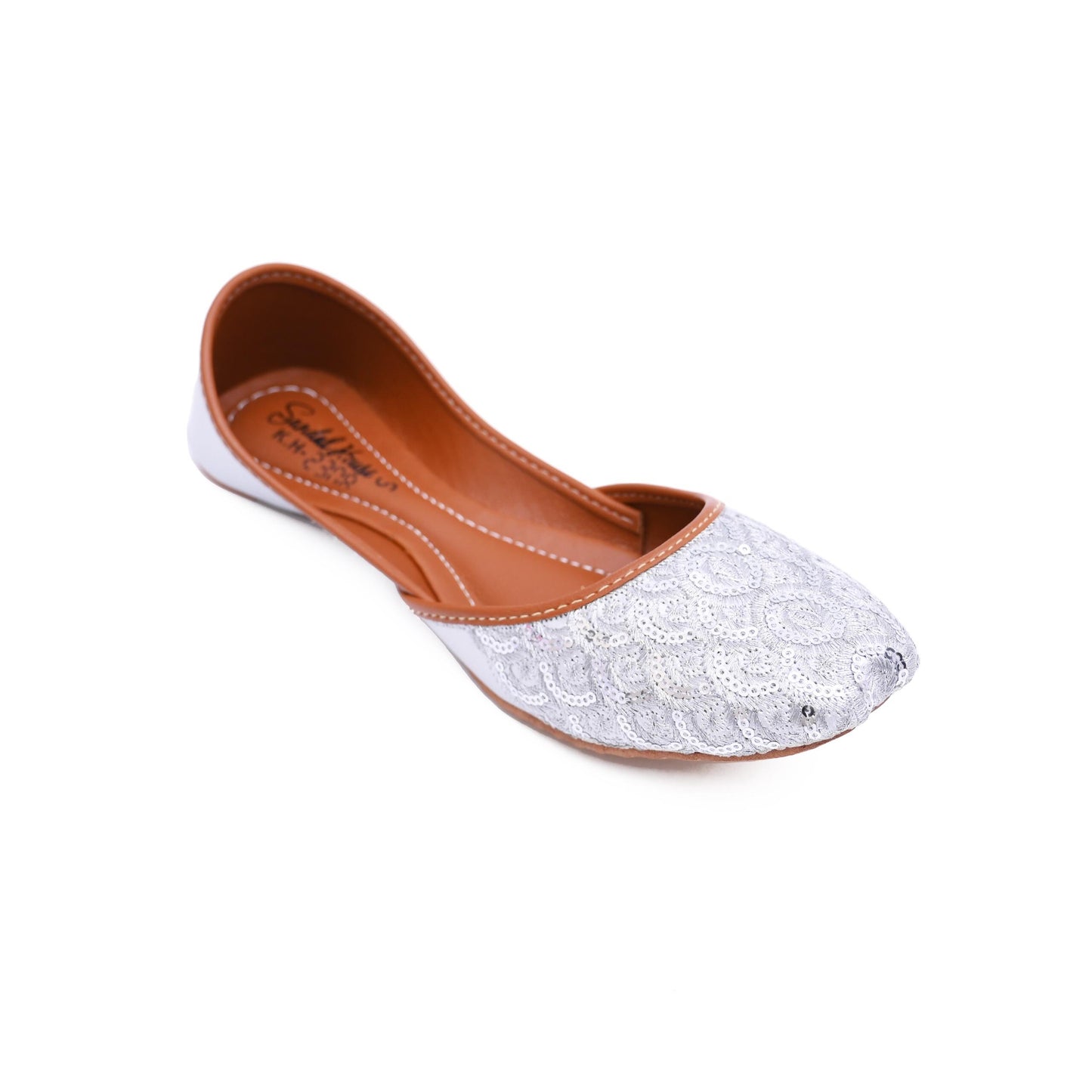Handmade Ladies Pakistani Indian Khusa Sandal | Sequins Design Punjabi Jutti | Wedding shoes | Gift For Her | Gold Silver Black