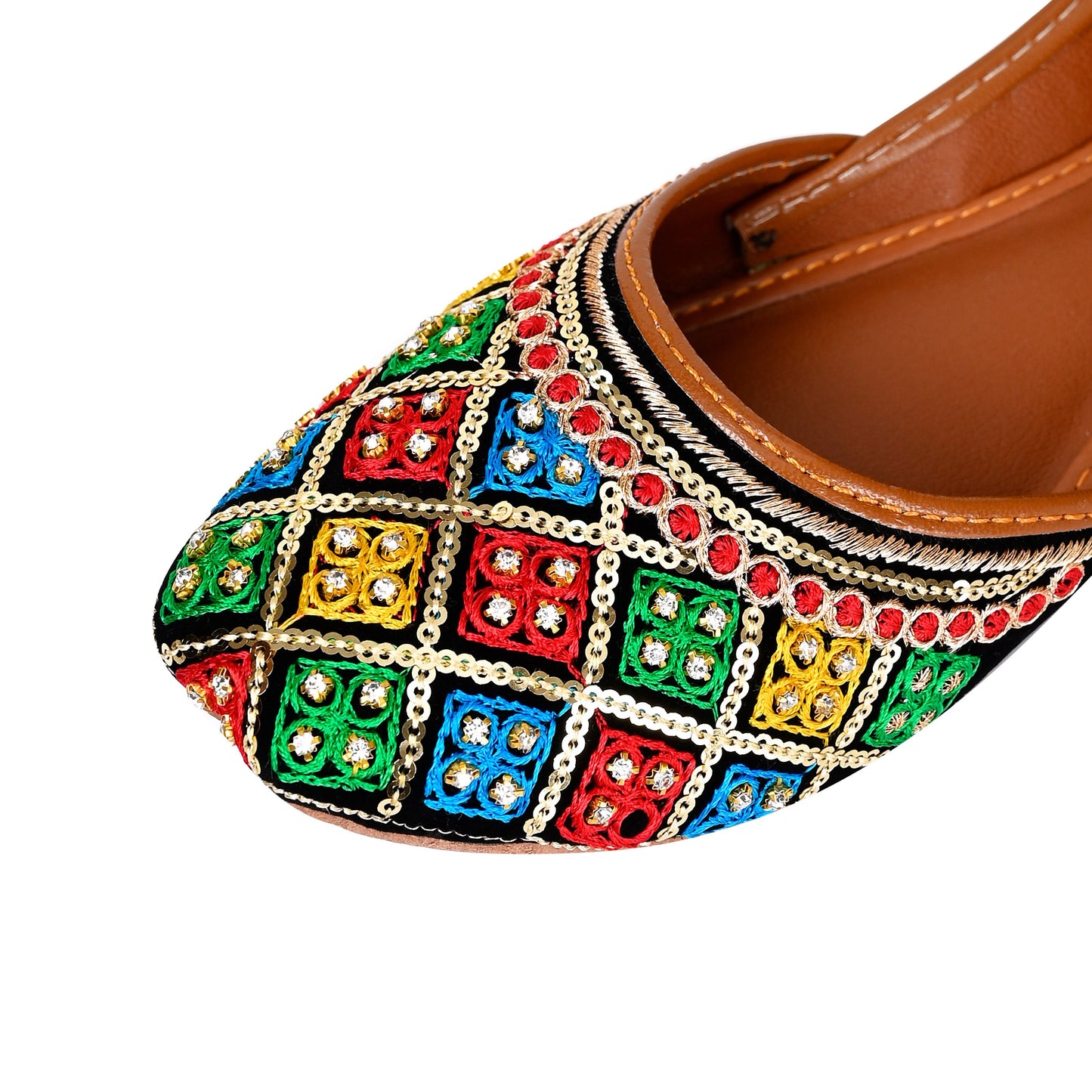 Multicoloured Handmade Mehndi Khussa Sandals | Comfortable Punjabi Jutti | Indian Wedding Shoes Designed In The UK | Gift For Her