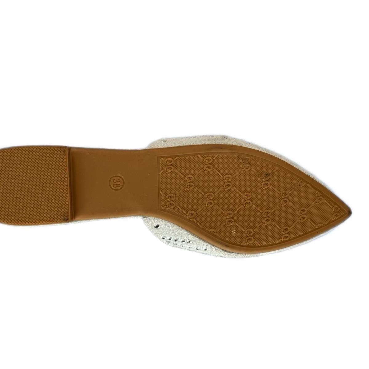 Women’s velvet soft slip on pointy Diamonte non slip sandals Flat Heel Pointed Toe Comfort Footwear