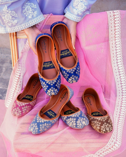 Dahlia Embroidered Handcrafted Women's Punjabi Jutti Khusa Sandal | Pakistani Indian Footwear | Wedding Shoes | Gift For Her |