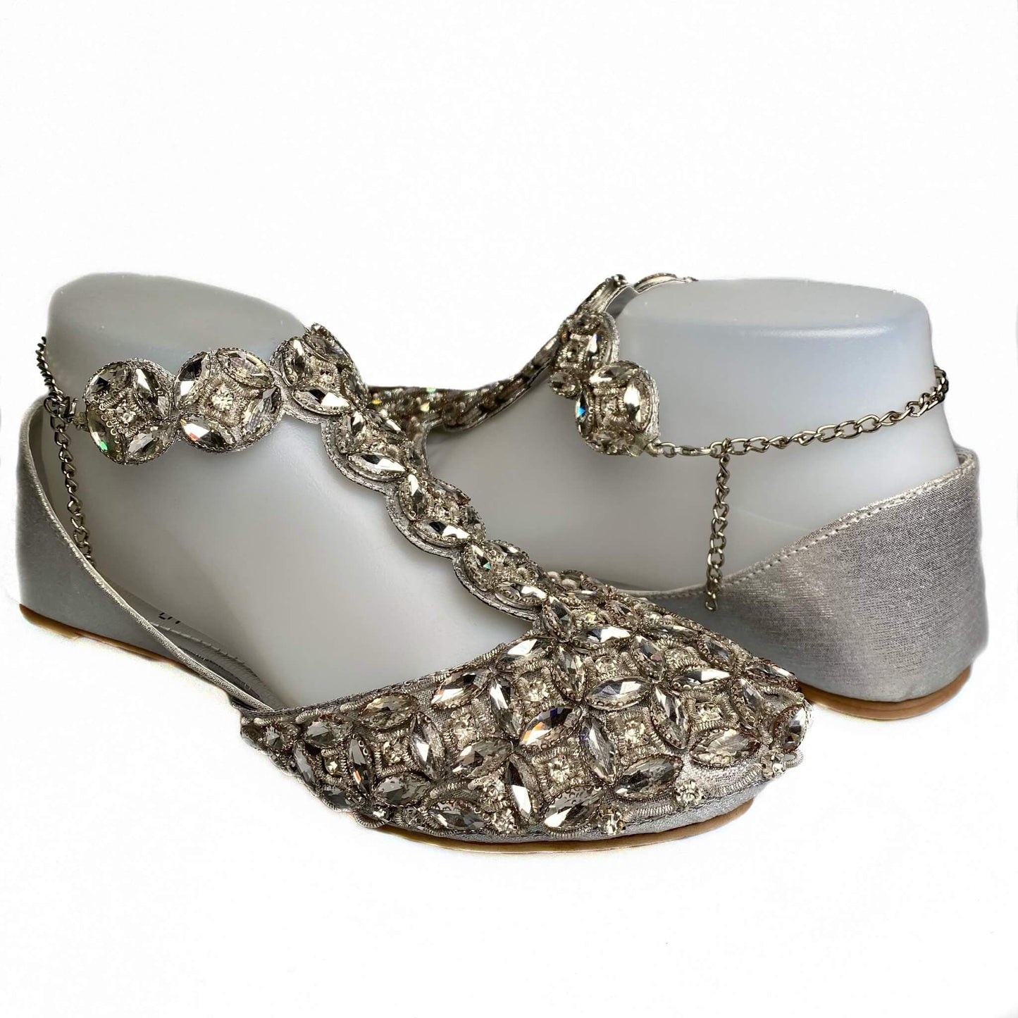 Bridal Pazaib Anklet Khusa Sandal | Womens Punjabi Jutti | Flat Indian Pakistani Wedding Shoes | gift for her | By Sandal House