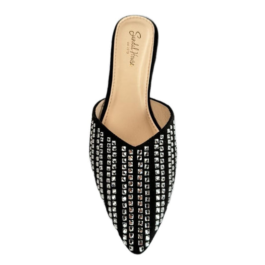 Women’s velvet soft slip on pointy Diamonte non slip sandals Flat Heel Pointed Toe Comfort Footwear