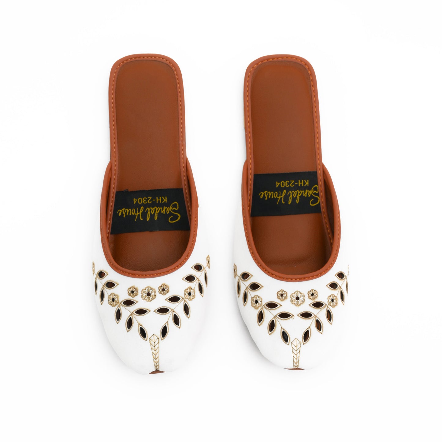 Laser Cut Open Back Soft Cushioned Leather Look Khussa Shoes | Punjabi Jutti | Ethnic Handmade Womens Sandals | Black White Pink Grey