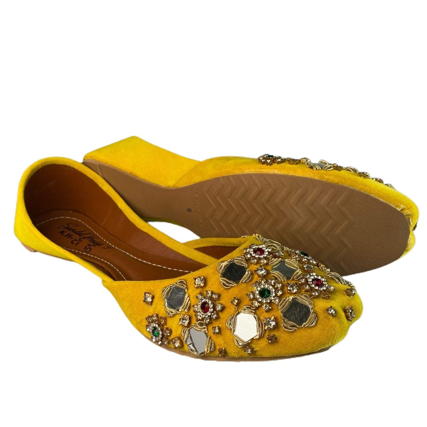 Ladies handmade Pakistani Indian Khusa Sandal | Diamonte and Mirror Punjabi Jutti | Womens wedding shoes | Gift For Her | Mehndi footwear