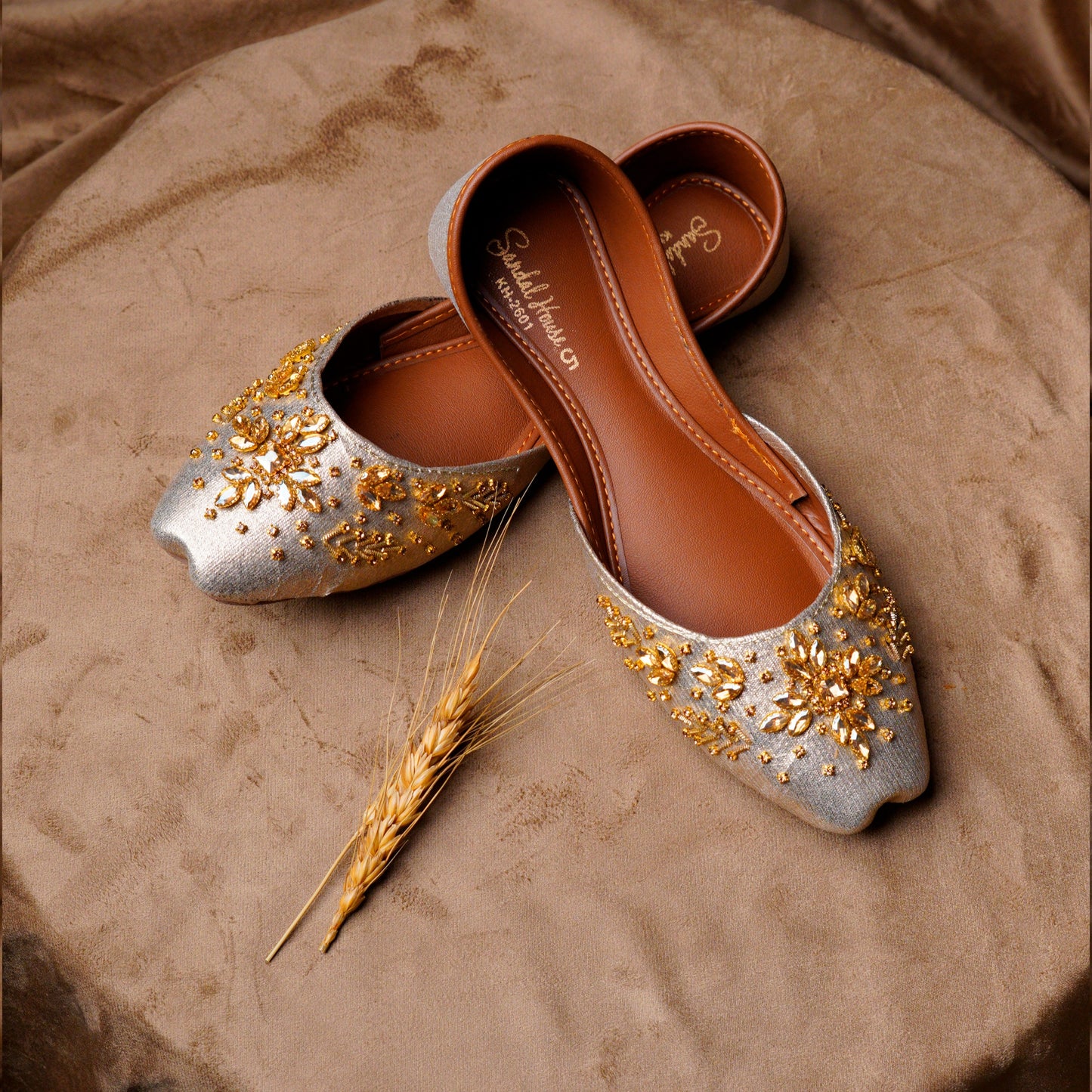 The Sitara Handmade Women's Khusa Juti Sandal | Gold Silver Black | Soft Foam Padded Insole | By Sandal House