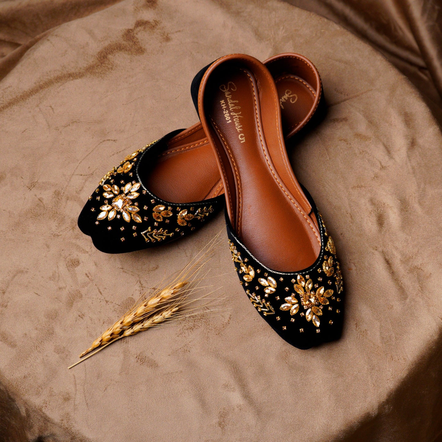 The Sitara Handmade Women's Khusa Juti Sandal | Gold Silver Black | Soft Foam Padded Insole | By Sandal House