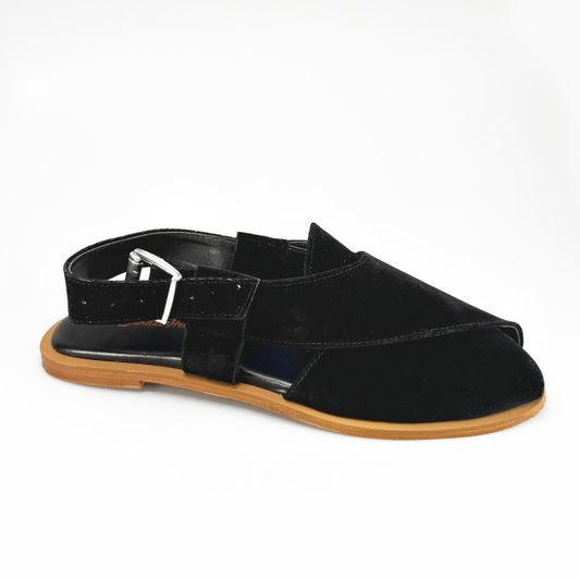 Women’s Traditional Handmade Peshawari Chappal Sandals | Made In Suede | Ladies Footwear | Gift For Her | Black Maroon Blue Indian Pakistani