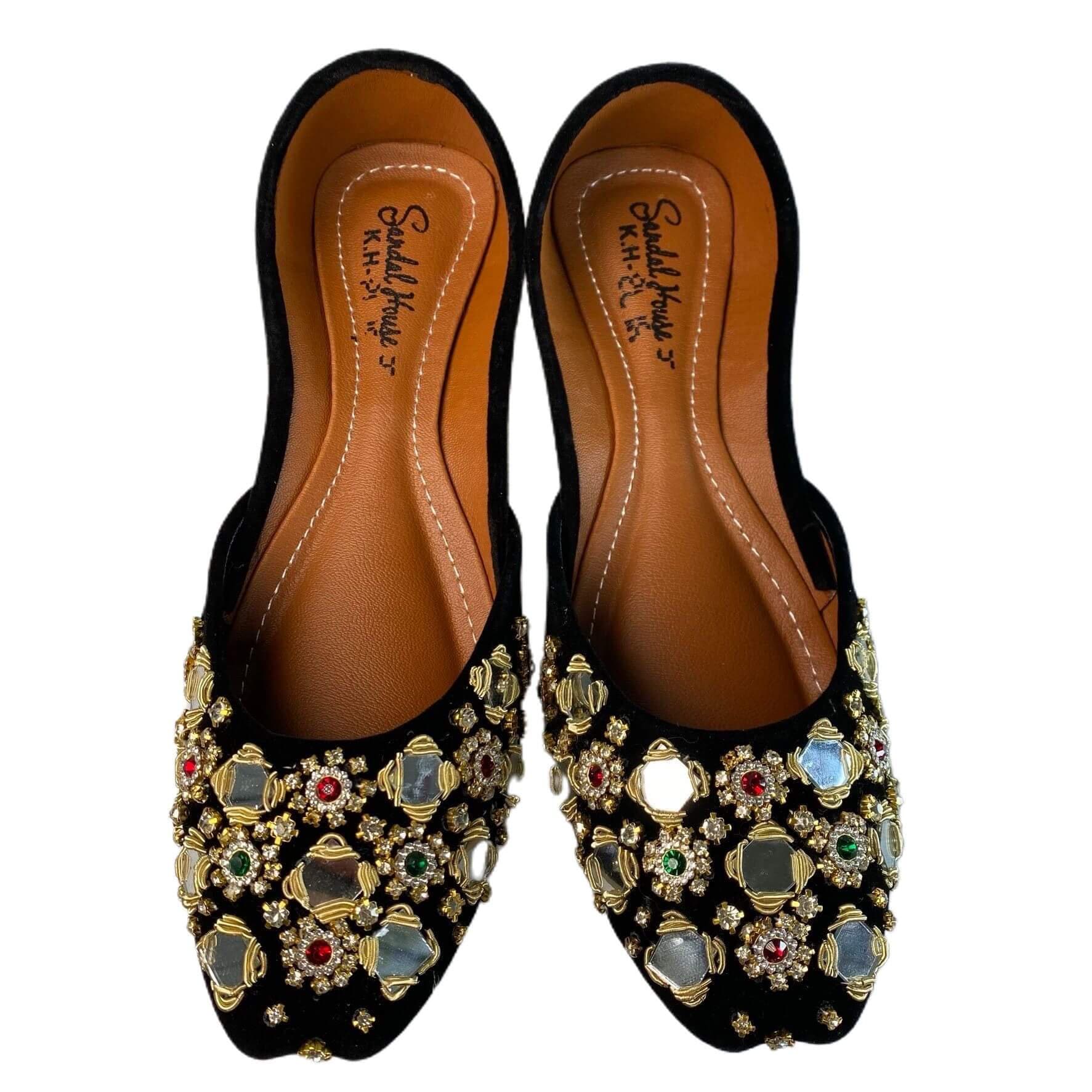 Ladies handmade Pakistani Indian Khusa Sandal Diamonte and